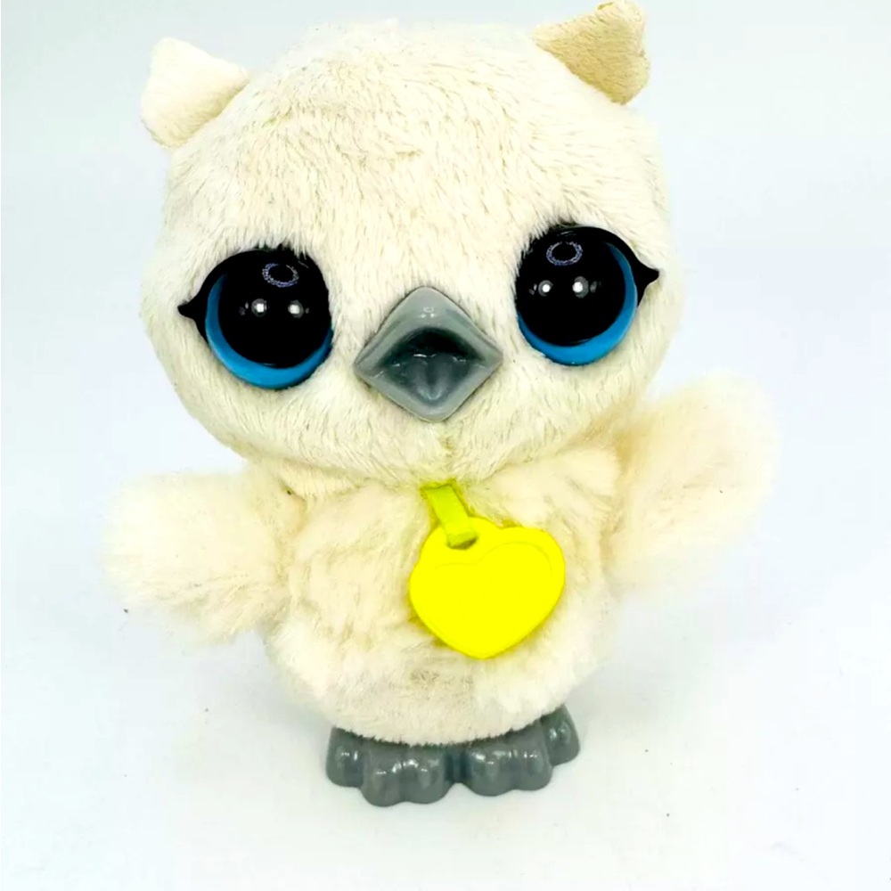 FurReal Friend Luvimals Baby Grand Owl Bird Singing Battery Toy White 4” 2016